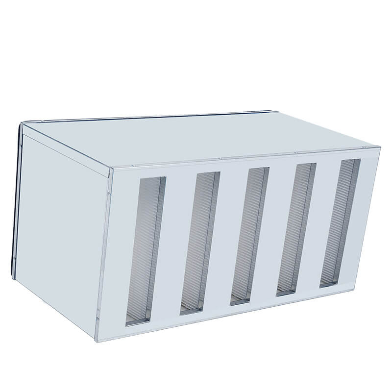 Custom V Bank HEPA Filter In Metal Frame Back