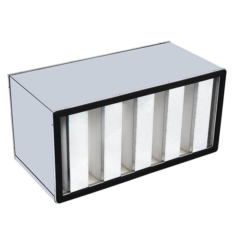 Custom V Bank HEPA Filter In Metal Frame Front