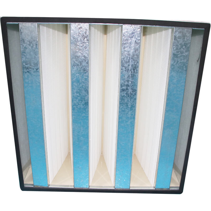 V Bank HEPA Filter In Metal Frame Front