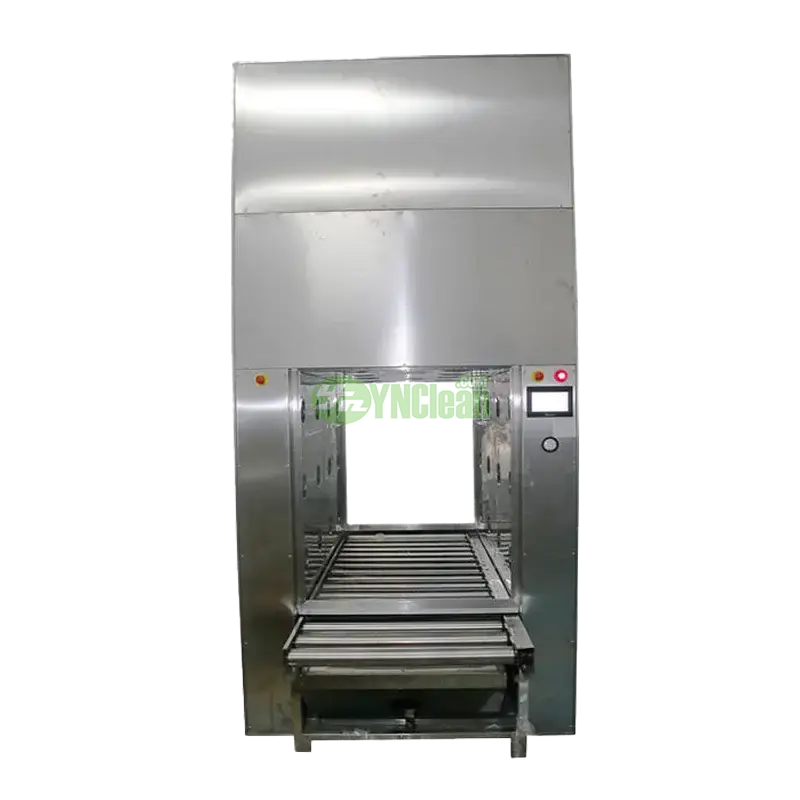Air Shower Pass Box With Auto Roll Conveyor Line