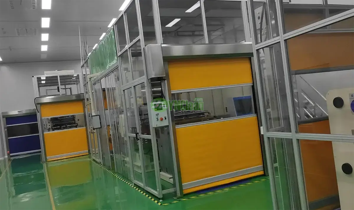 Automatic fast roll door cargo air shower application