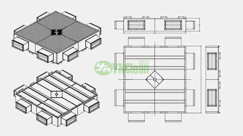 Laminar Flow Ceiling Customized Diagram